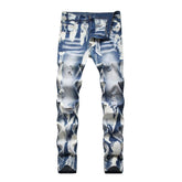 Weiß bemalte Herren-Jeanshose